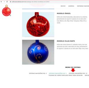 pagina web de esferas navideñas